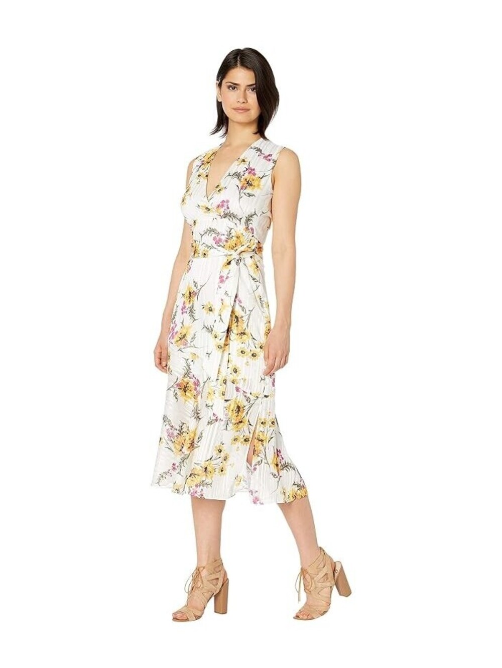 Sam Edelman Shadow Stripe Maxi Dress (White Multi) Women's Dress size 2